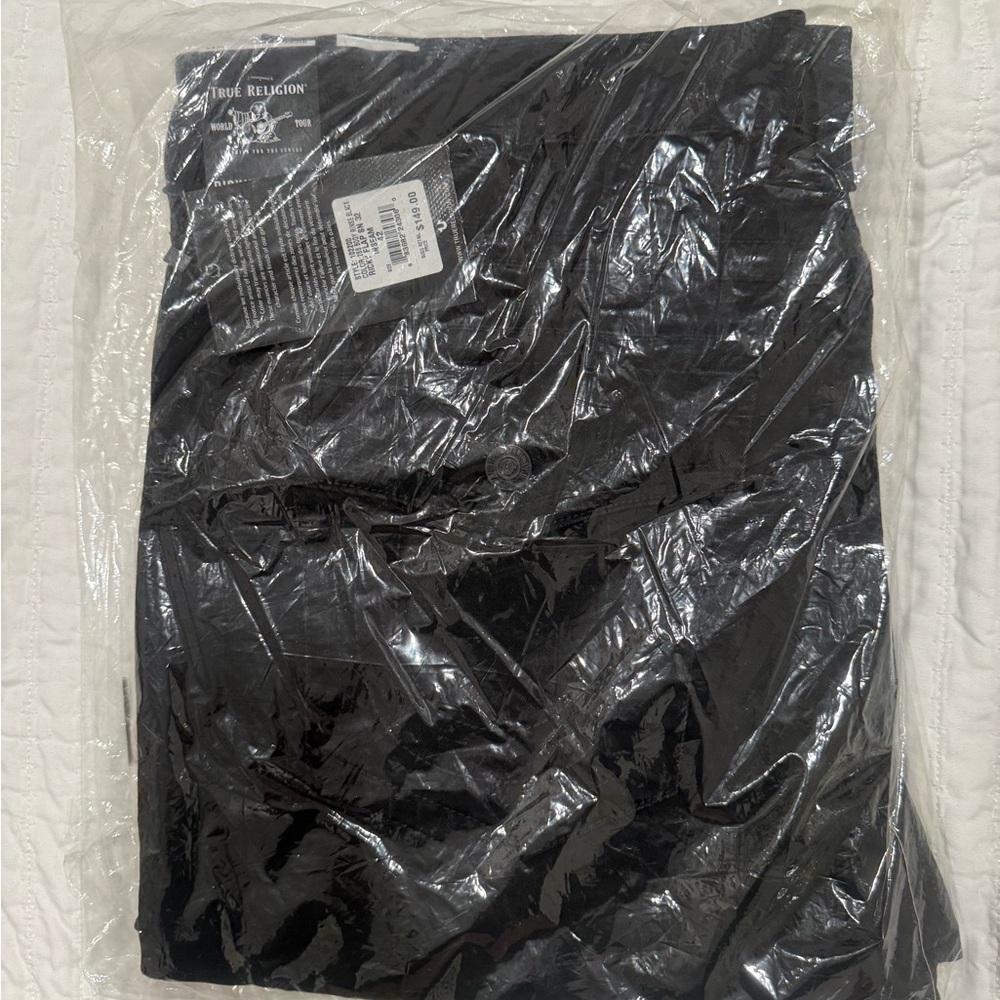 True Religion Relaxed Straight Charcoal Denim Pants